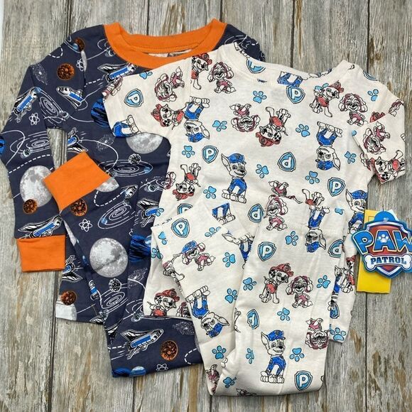 Paw Patrol & Spaceship Snug Fit Cotton Pajamas 2, 2-Piece Sets Size 2T - Picture 1 of 16